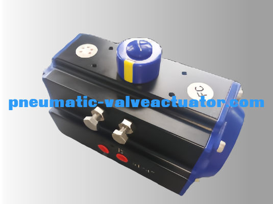 90 Degree Single Action Pneumatic Actuator Black Aluminum Body For Valves