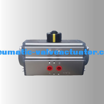 Attuatore pneumatico a pignone e cremagliera a doppio effetto, colore argento